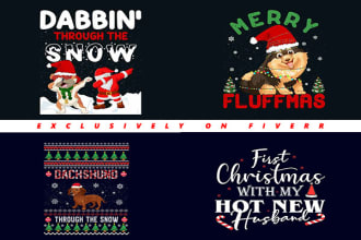 provide 100 unique christmas t shirt designs for pod