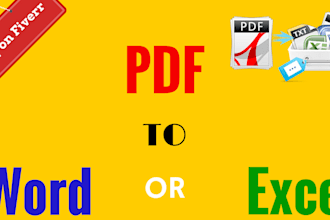 convert PDF to word or excel