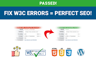 fix w3c validation errors for wordpress, HTML, or PHP sites