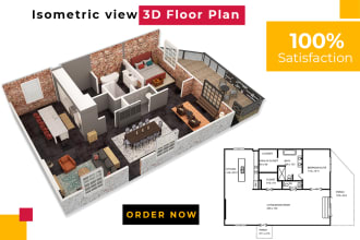 create 2d and 3d floor plan and rendering for your home