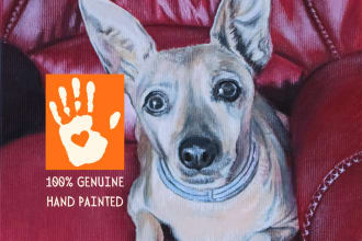 paint a pet portrait on canvas and send it to your place