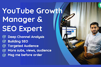 be your youtube channel manager and video SEO specialist