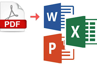 convert PDF, word, excel, ppt, CSV files