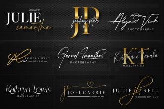 design elegant handwritten name signature logo