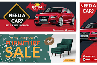 design unique web banner and all social banner