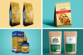 design 3d renderings of pouch, bag, box, bottle, bar wrapper