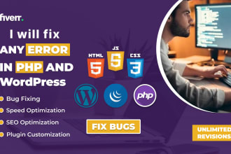 fix any error in PHP, wordpress, js, jquery, HTML, CSS