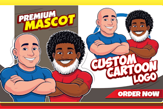 design modern cartoon character , cartoon mascot logo , caricature