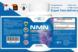 create product label, cbd label, bottle label, and supplement label design