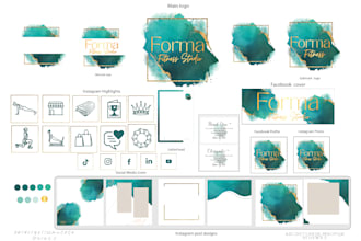 design   signature watercolor logo and branding kit
