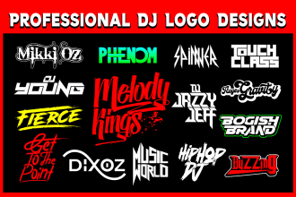 do stunning band dj music rap custom producer edm studio record or business logo