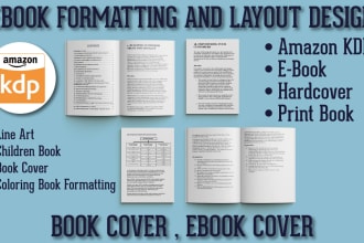 do book interior design for KDP, ebook and coloring book cover