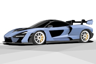 make low poly geometric 2d vector car and others object