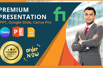 design premium powerpoint PPT presentation, slides and canva presentation
