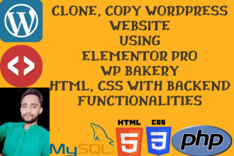 clone, copy, duplicate wordpress website or landing page with elementor