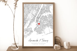 create your where we met map poster for a gift