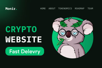 create airdrop landing page or crypto and token website
