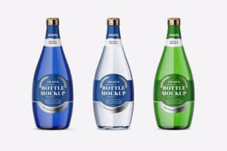 do product packaging and label design of bottle, pouch, cbd, cup with mockup