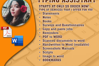 do typing, editing and designing