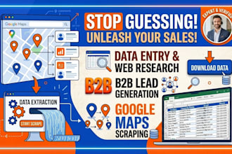 do data entry, web scraping, web research, and data extraction from google maps