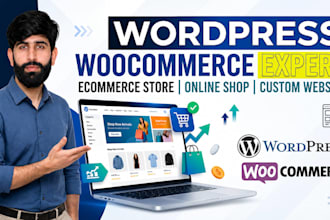 build wordpress website online store using woocommerce online store