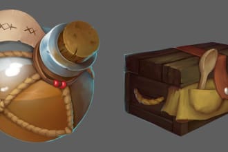 create great 2d game assets, props, icons