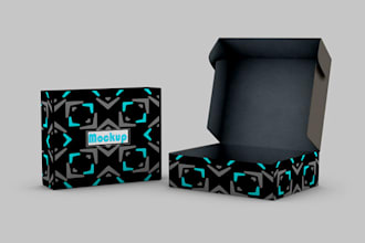 design creative mailer box and subscription box with mockup