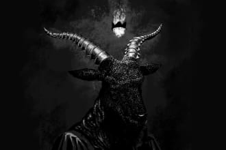 create sick illustrative metal, punk, rock album cover