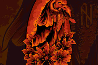 drawing digital illustration for band merchandise performing arts theater etc