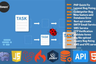 create or fix php,laravel,codeigniter,rest api,ajax, jquery,html, css, json,bug