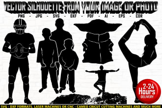 tracing any image in a vector silhouette o photo in a vector outline