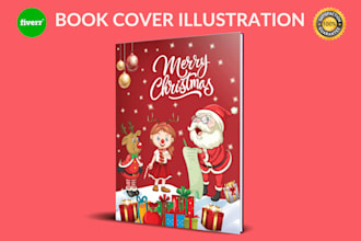 design a cute attractive christmas kids book cover