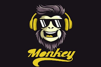 create amazing unique monkey logo with professional work