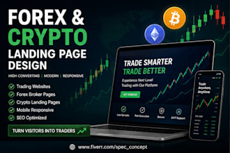 design a high converting forex and crypto trading landing page