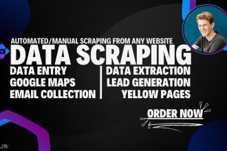 do web scraping, google maps scraper, yellow pages, data entry, lead generation