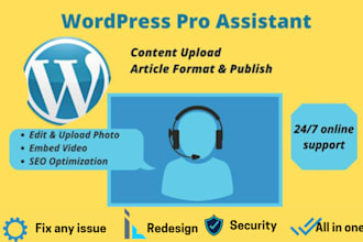 be wordpress virtual assistant VA for content upload, maintenance, issue fixing