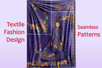 design seamless patterns for textile, fabric, fashion design prints