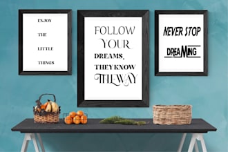 create high quality typography wall art, quote poster, etsy