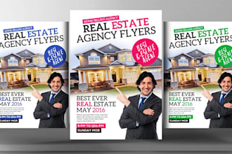 design unique real estate flyer and postcards flyer