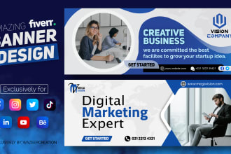 design creative social media banner, cover, youtube channel art