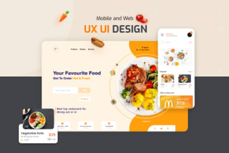 design mobile app web uxui for restaurant online  business