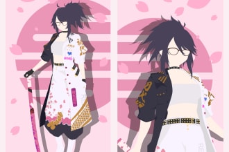 create vector minimalist anime for vtuber, album cover, lofi, logo, wallpaper