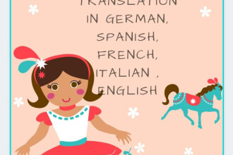 professionally translate children books into german, french