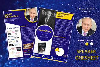 design professional epk, speaker one sheet, media press kit
