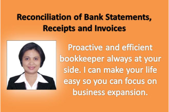 do bank reconciliation, receipts, and invoices