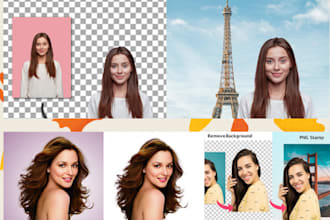 do 50 to 100 photos background removal and crop image