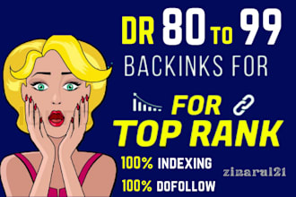 create high DR 80 to 99 SEO dofollow backlinks for ranking