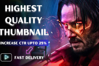 design attractive and catchy youtube thumbnail in 3 hours