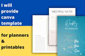 provide canva template for digital planner and printables
