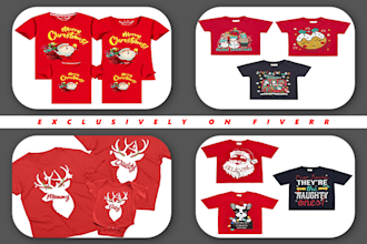 design christmas t shirt within 24 hour